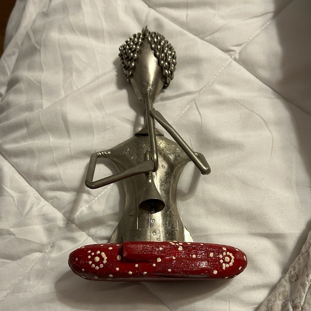 Silver and Red unique Metal Figurine